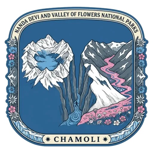 Nanda Devi and Valley of Flowers National Parks travel stamp