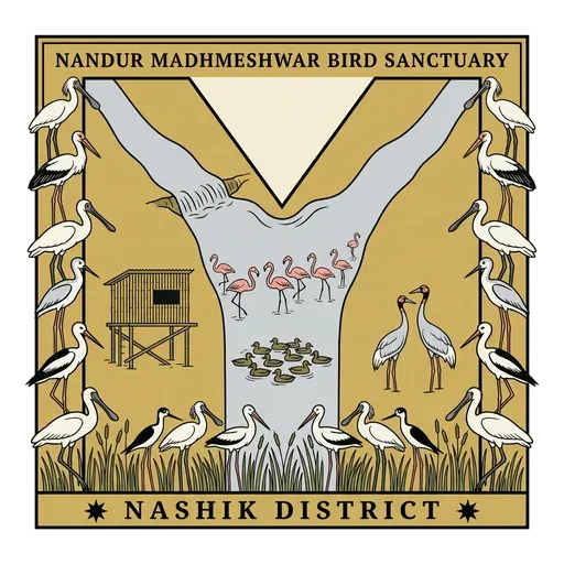 Nandur Madhmeshwar Bird Sanctuary travel stamp