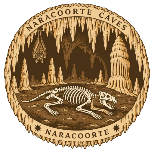 Naracoorte Caves National Park travel stamp