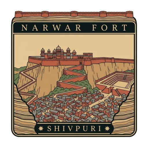 Narwar Fort travel stamp