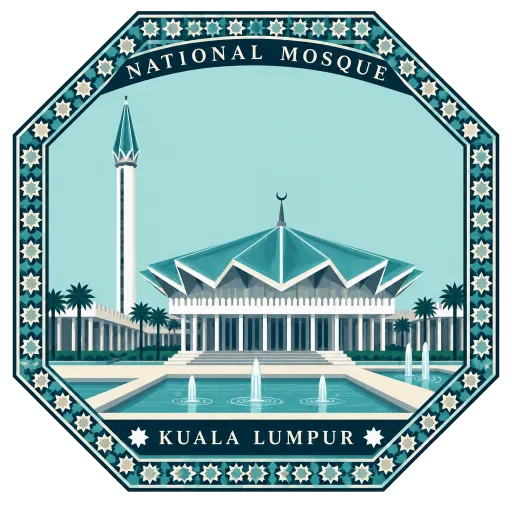 National Mosque of Malaysia travel stamp