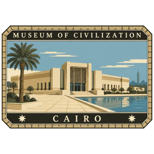 National Museum of Egyptian Civilization travel stamp