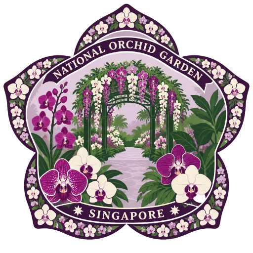 National Orchid Garden travel stamp