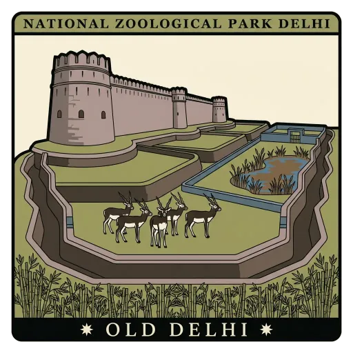 National Zoological Park Delhi travel stamp