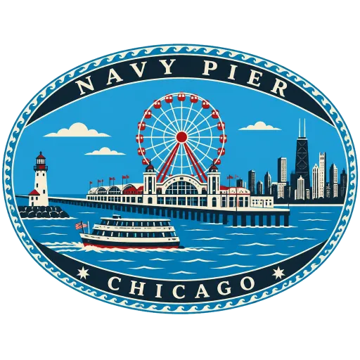 Navy Pier travel stamp