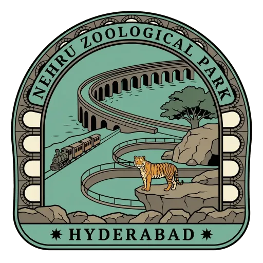 Nehru Zoological Park travel stamp