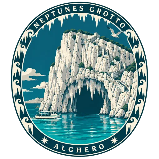 Neptune's Grotto travel stamp