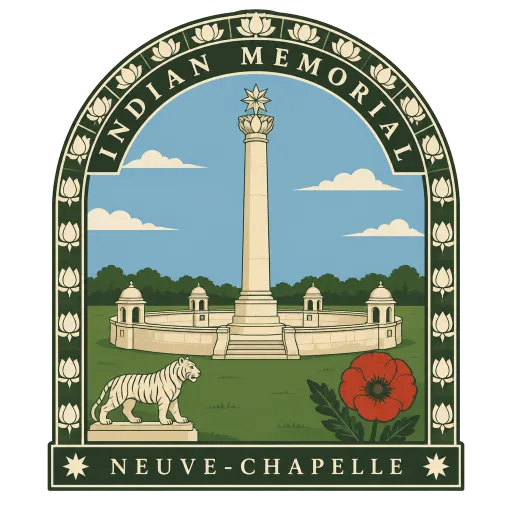 Neuve-Chapelle Indian Memorial travel stamp