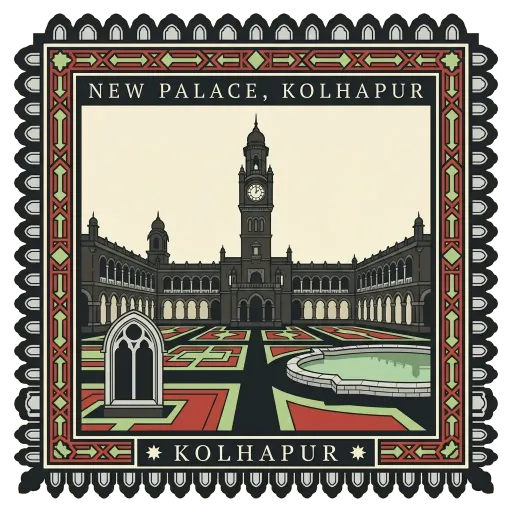 New Palace, Kolhapur travel stamp