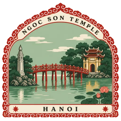Ngoc Son Temple travel stamp