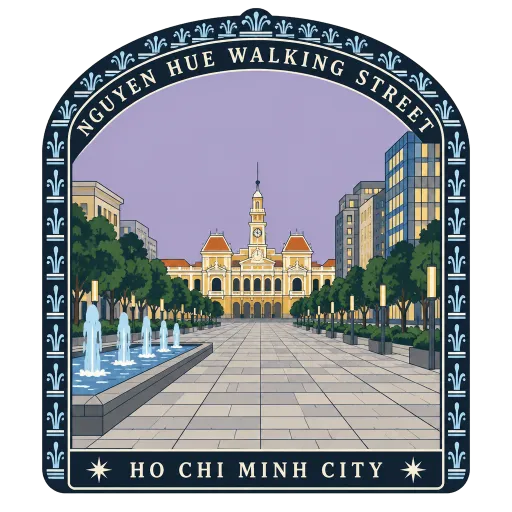 Nguyen Hue Walking Street travel stamp