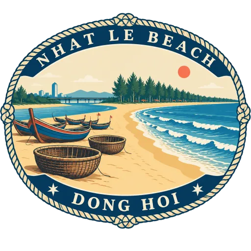 Nhat Le Beach travel stamp