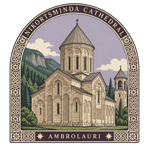 Nikortsminda Cathedral travel stamp