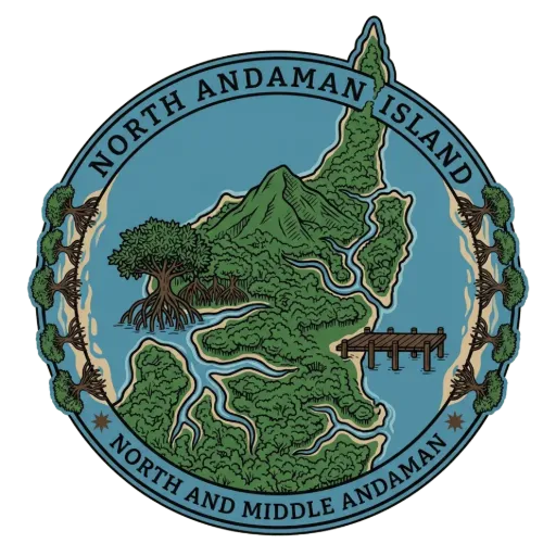 North Andaman Island travel stamp