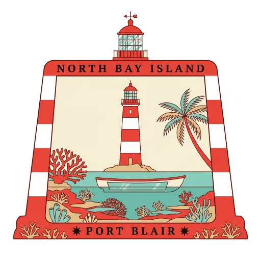 North Bay Island travel stamp