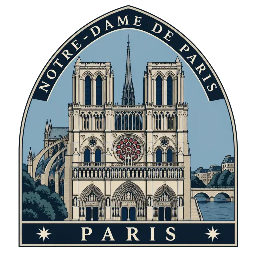 Notre-Dame de Paris travel stamp