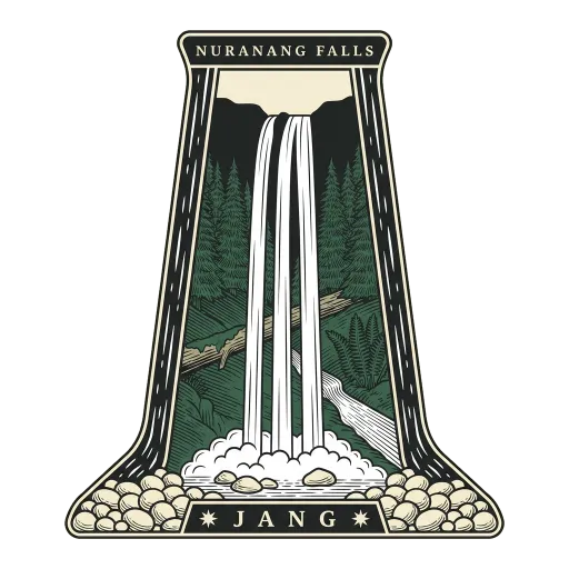 Nuranang Falls travel stamp