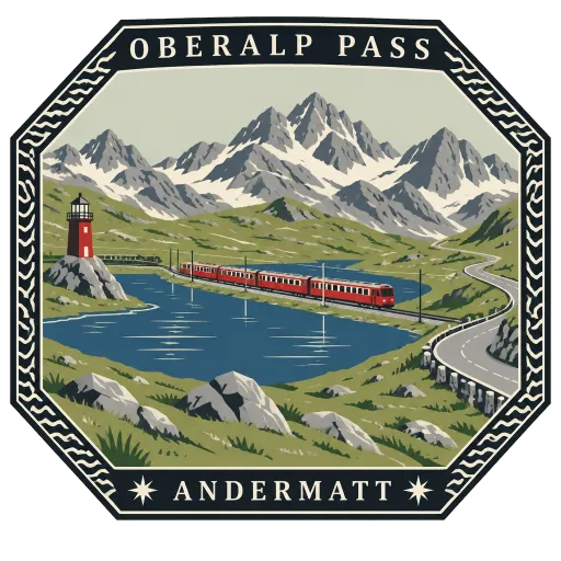 Oberalp Pass travel stamp