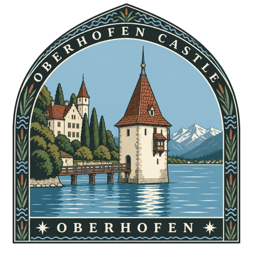 Oberhofen Castle travel stamp