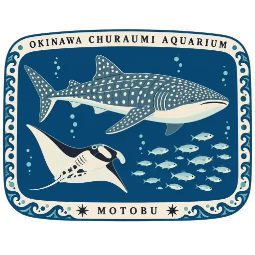 Okinawa Churaumi Aquarium travel stamp