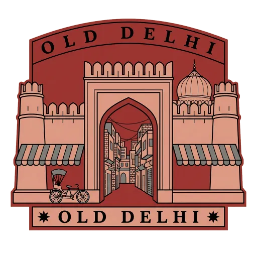 Old Delhi travel stamp