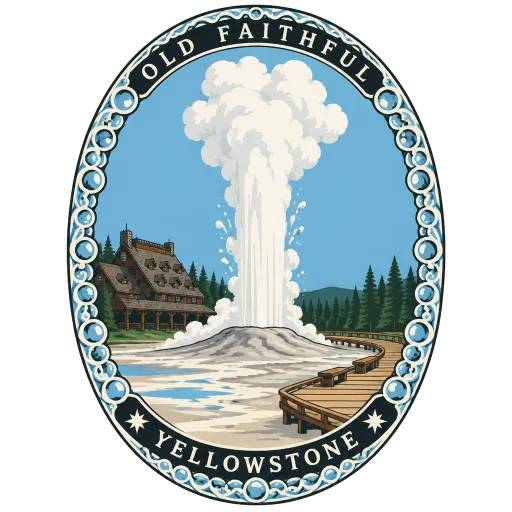 Old Faithful travel stamp