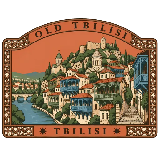 Old Tbilisi travel stamp