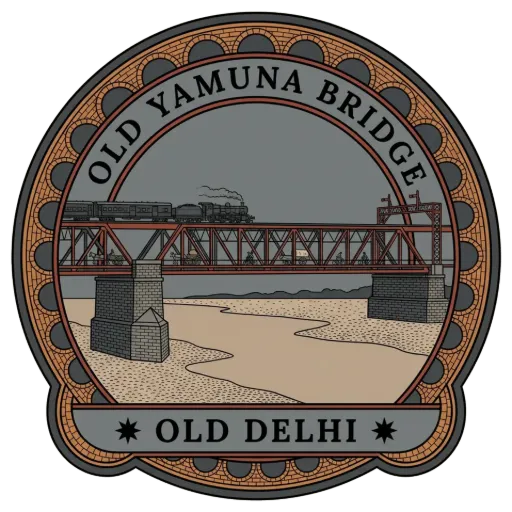 Old Yamuna Bridge travel stamp