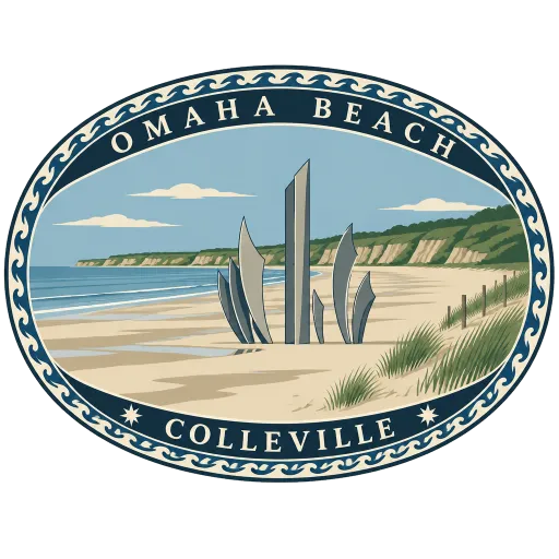 Omaha Beach travel stamp