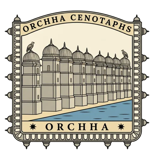 Orchha Cenotaphs travel stamp