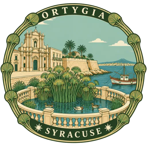 Ortygia travel stamp