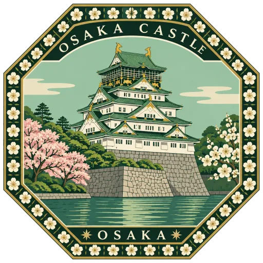 Osaka Castle travel stamp