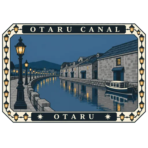 Otaru Canal travel stamp