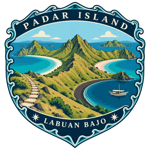 Padar Island travel stamp