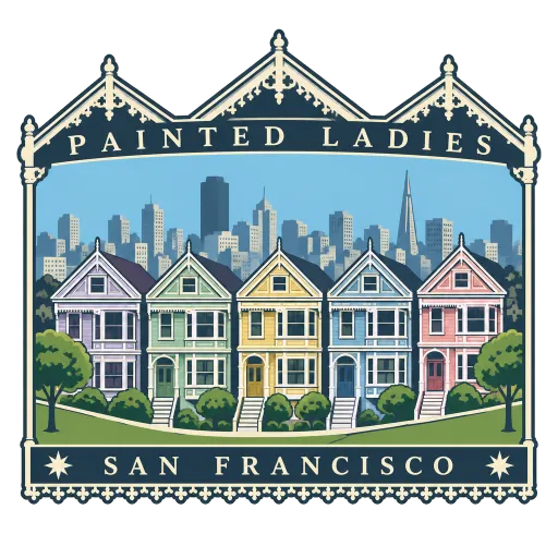 Painted Ladies travel stamp