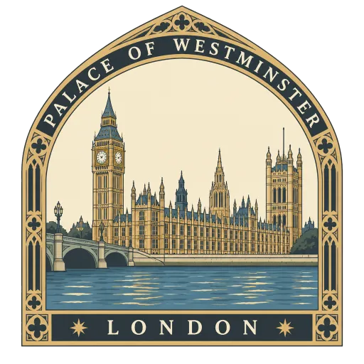 Palace of Westminster travel stamp
