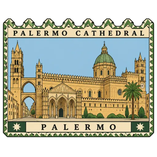Palermo Cathedral travel stamp