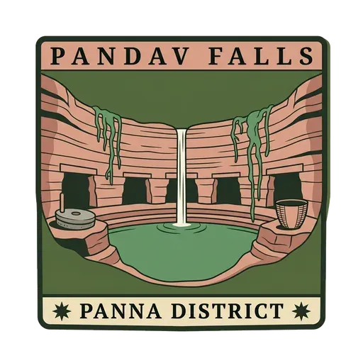 Pandav Falls travel stamp