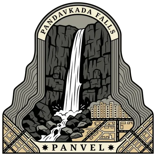 Pandavkada Falls travel stamp