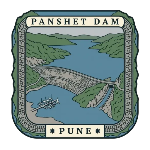 Panshet Dam travel stamp