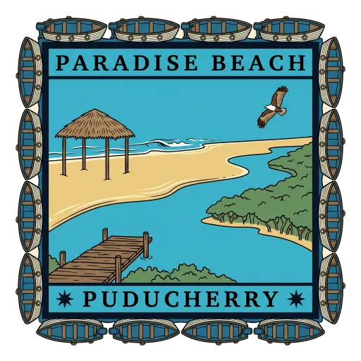 Paradise Beach travel stamp