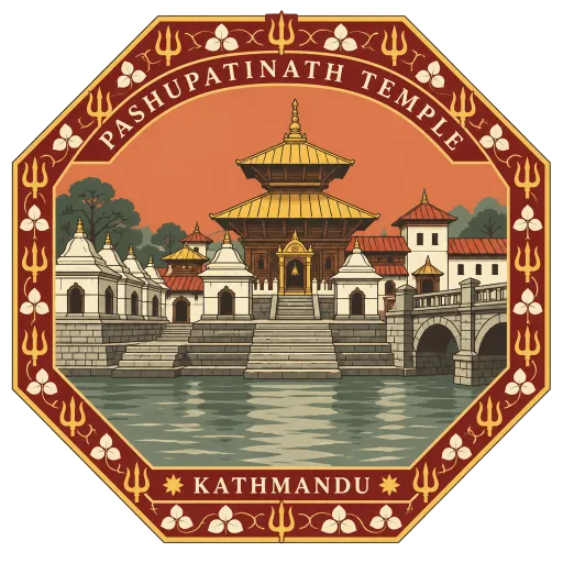 Pashupatinath Temple travel stamp