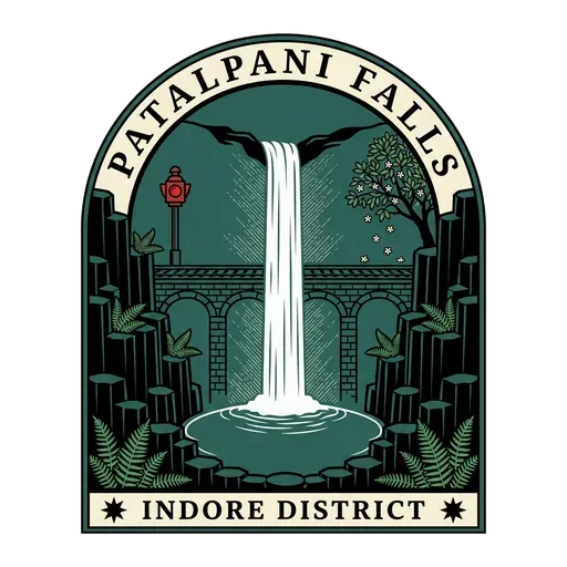 Patalpani Falls travel stamp