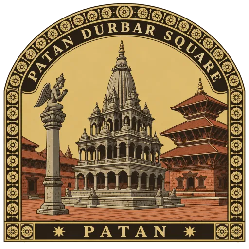 Patan Durbar Square travel stamp