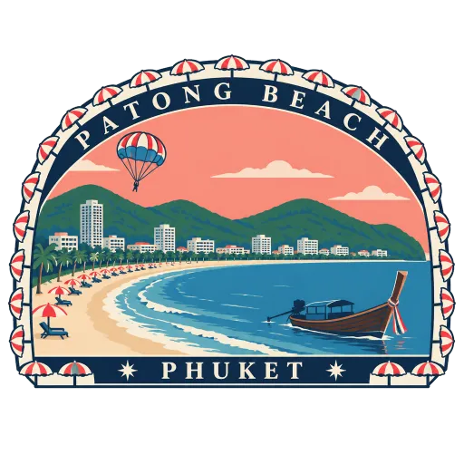 Patong Beach travel stamp