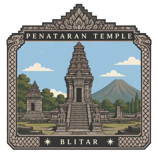 Penataran Temple travel stamp