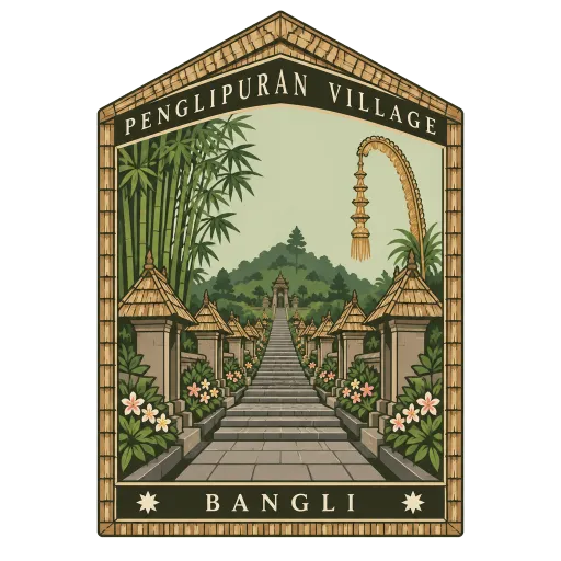 Penglipuran Village travel stamp
