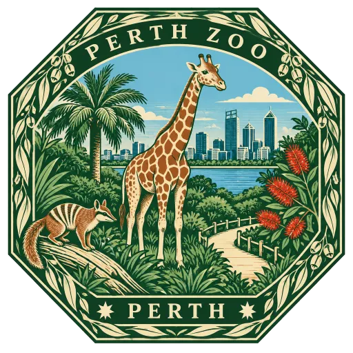 Perth Zoo travel stamp