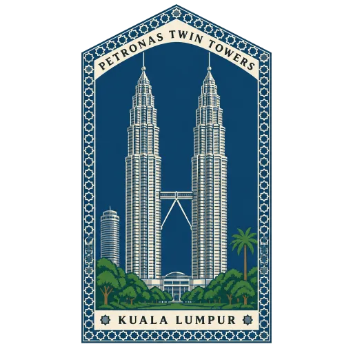 Petronas Twin Towers travel stamp