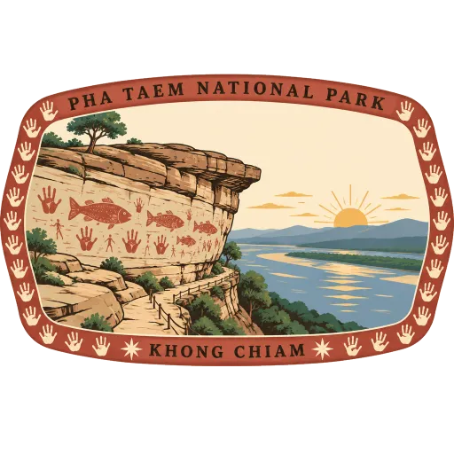 Pha Taem National Park travel stamp